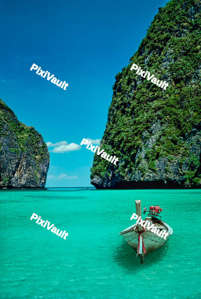 Long tail boat on the beautiful sea